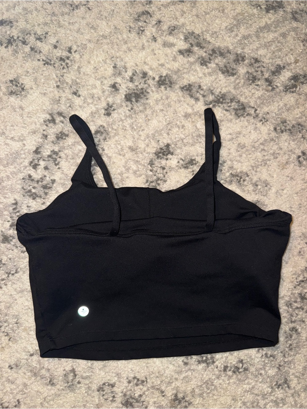 Halara Women's S Black Activewear Cropped Tank Built-In Bra Square Neck